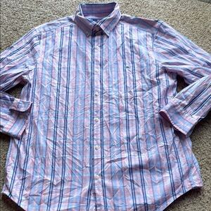 Vineyard Vines Men's Pink and blue plaid shirt size L